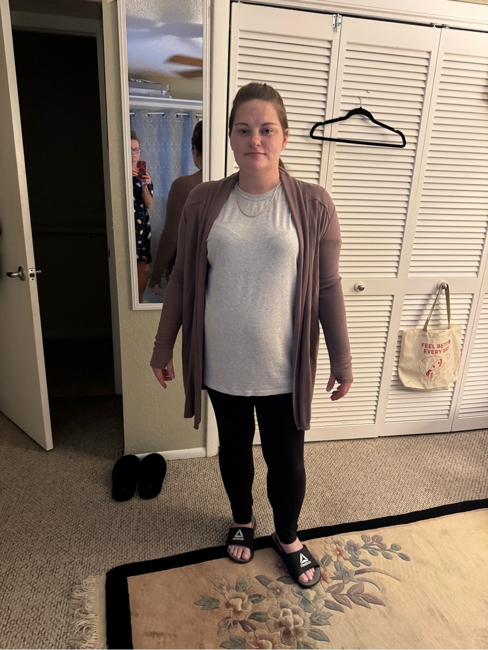 Active Life Open-Front Taupe Brown Cardigan - Picture 6 of 6